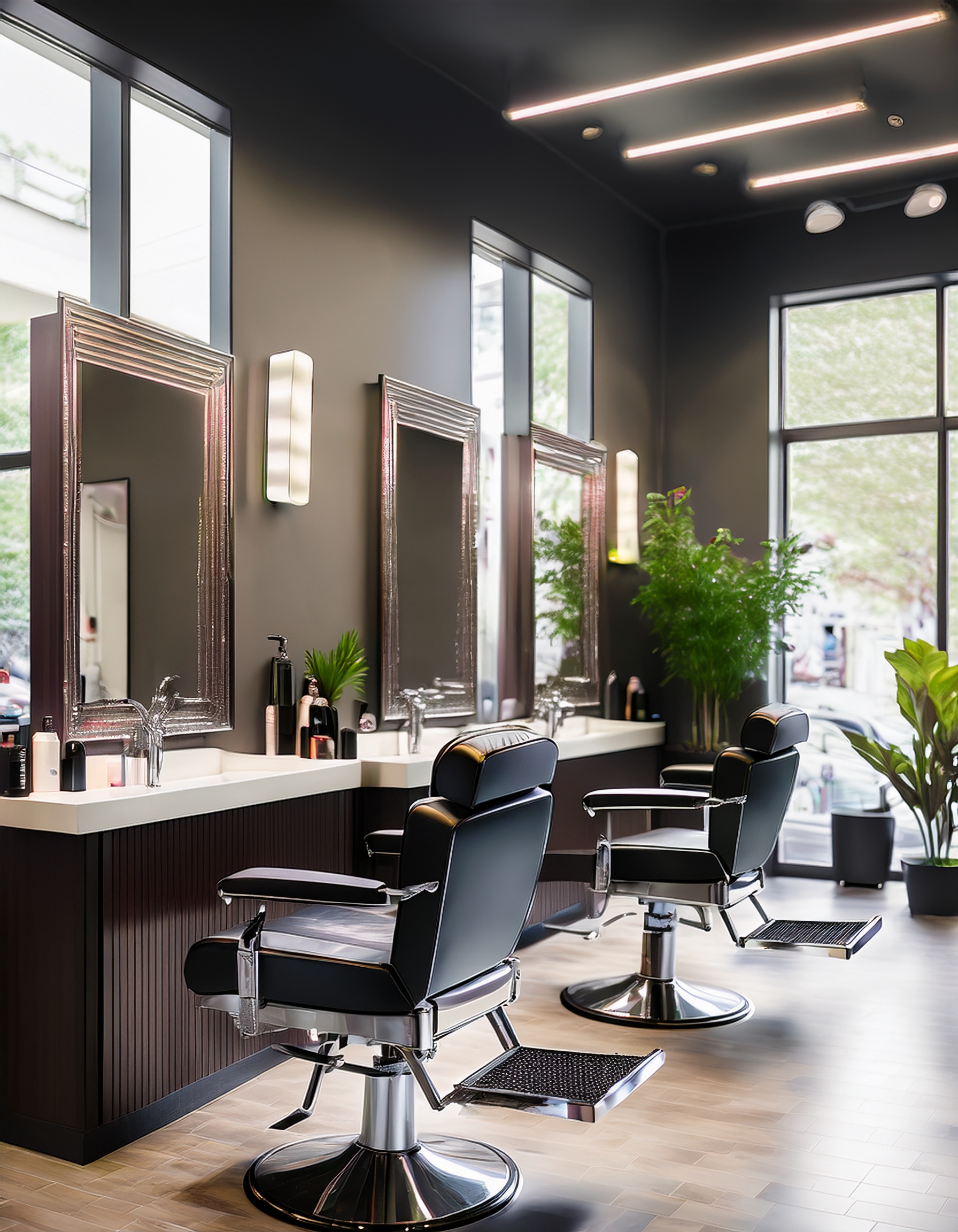 Eleganter Damenfriseur Salon mit stilvollem Interieur