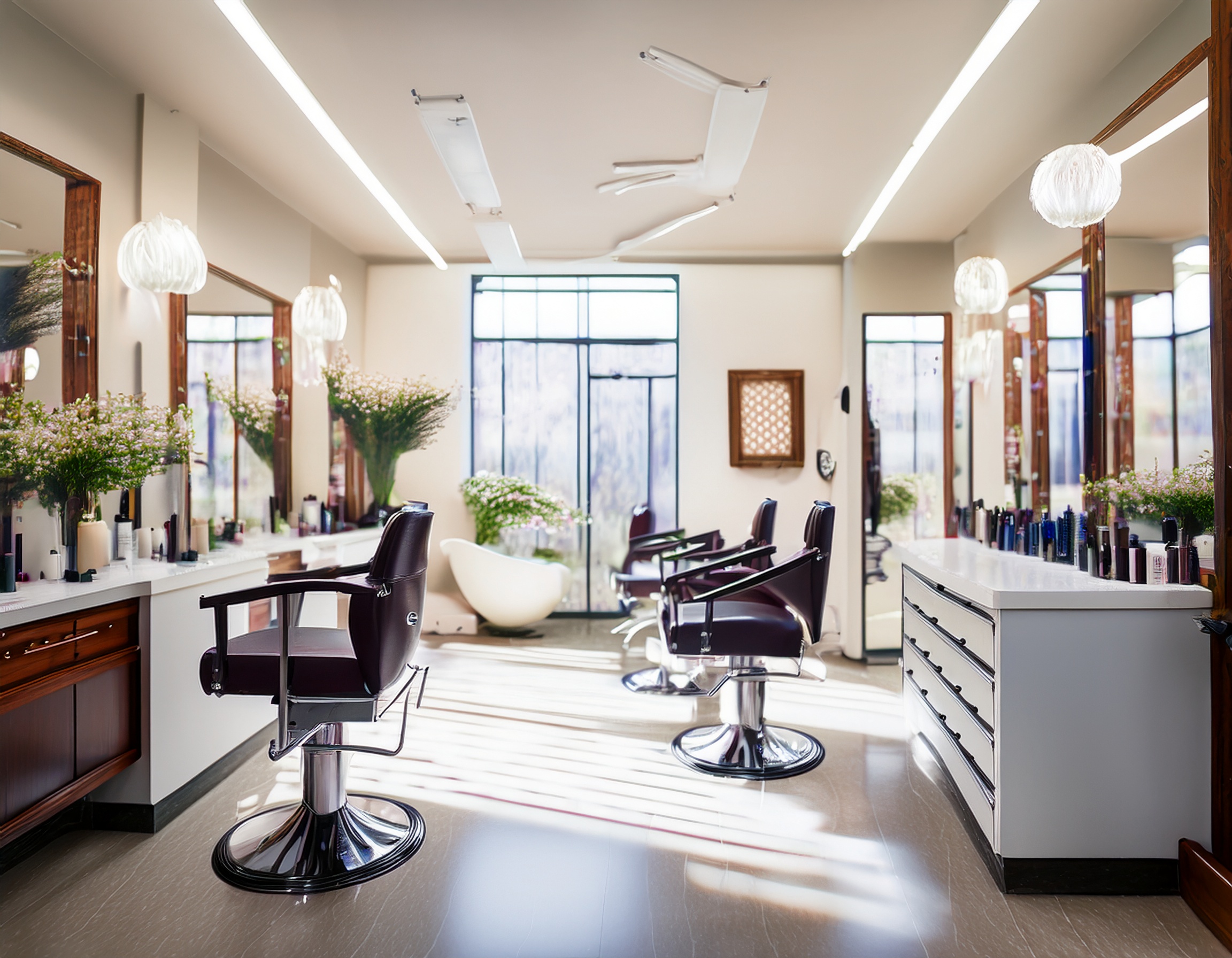 Eleganter Friseursalon mit stilvoller Inneneinrichtung